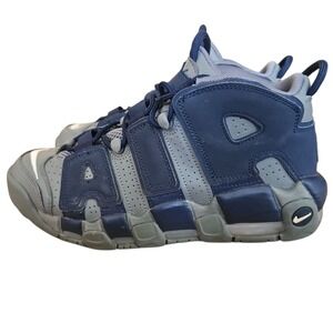Size 6.5 (Big Boys)-Nike Air‎ More Uptempo Cool Grey/ White Midnight Navy